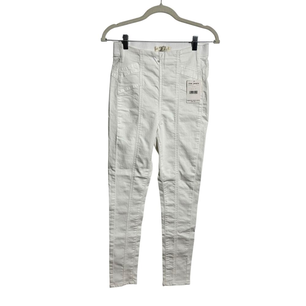 Free People Minimal Skinny Pull On Pant Women 27 White Spring Easter Casual